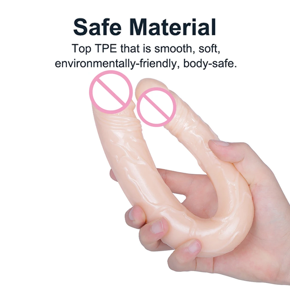 Hot Sale Factory Gays Lesbian Realistic Flexible 15 Inches Huge Double Ended Dildo