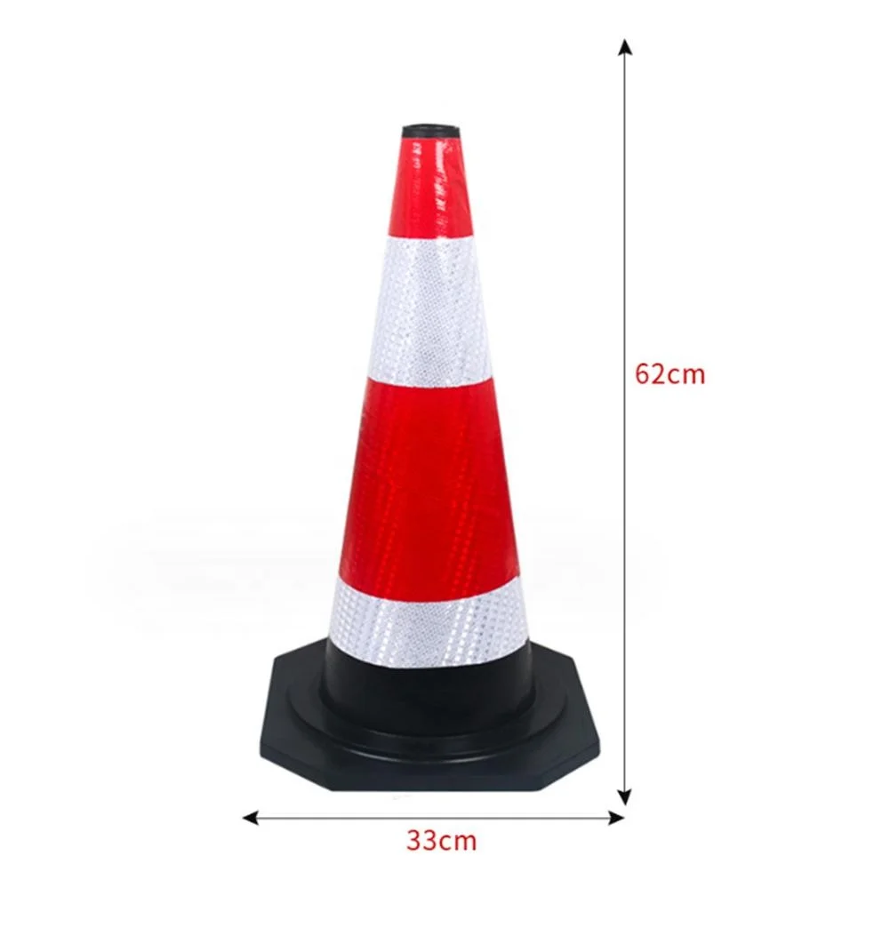 America 60cm Traffic Safety Rubber Cones With Reflective Collar Reflective Cone Collar Reflective Sticker For Traffic Cone