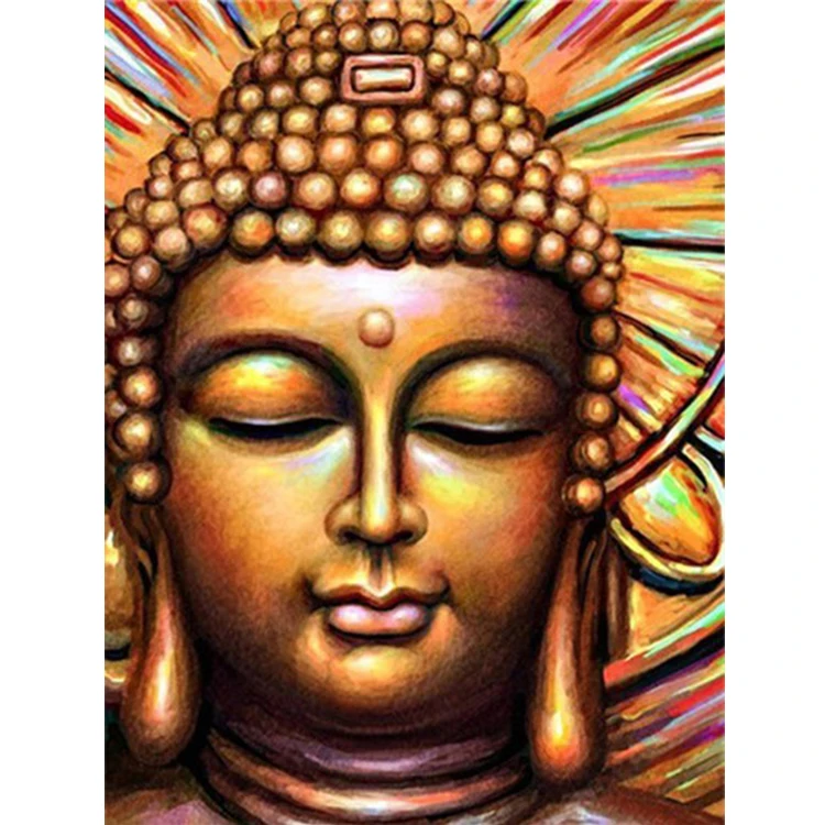 Buddhas Wall Art 5D Diamond Painting kit Cross Stitch Buddha Rhinestone Embroidery Painting by Number