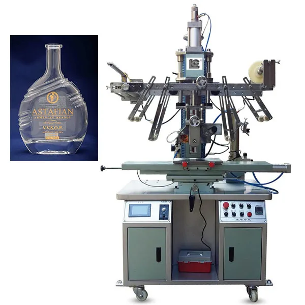 New Designed PLC Touch Screen Heat Transfer Machine for Round Bottles, Glass Bottle and Plastic Bottle