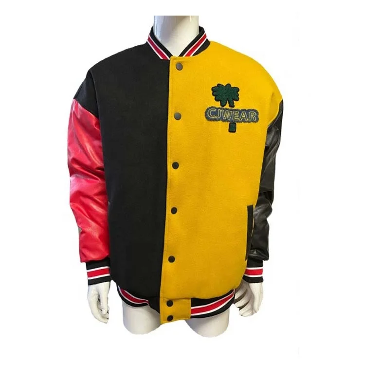 High quality embroidery men baseball jacket plus size custom varsity jacket for men
