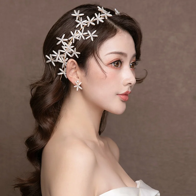 Свадебные аксессуары для волос в пляжном стиле ручной работы с милыми звездами, снежинками, морскими звездами и жемчужинами