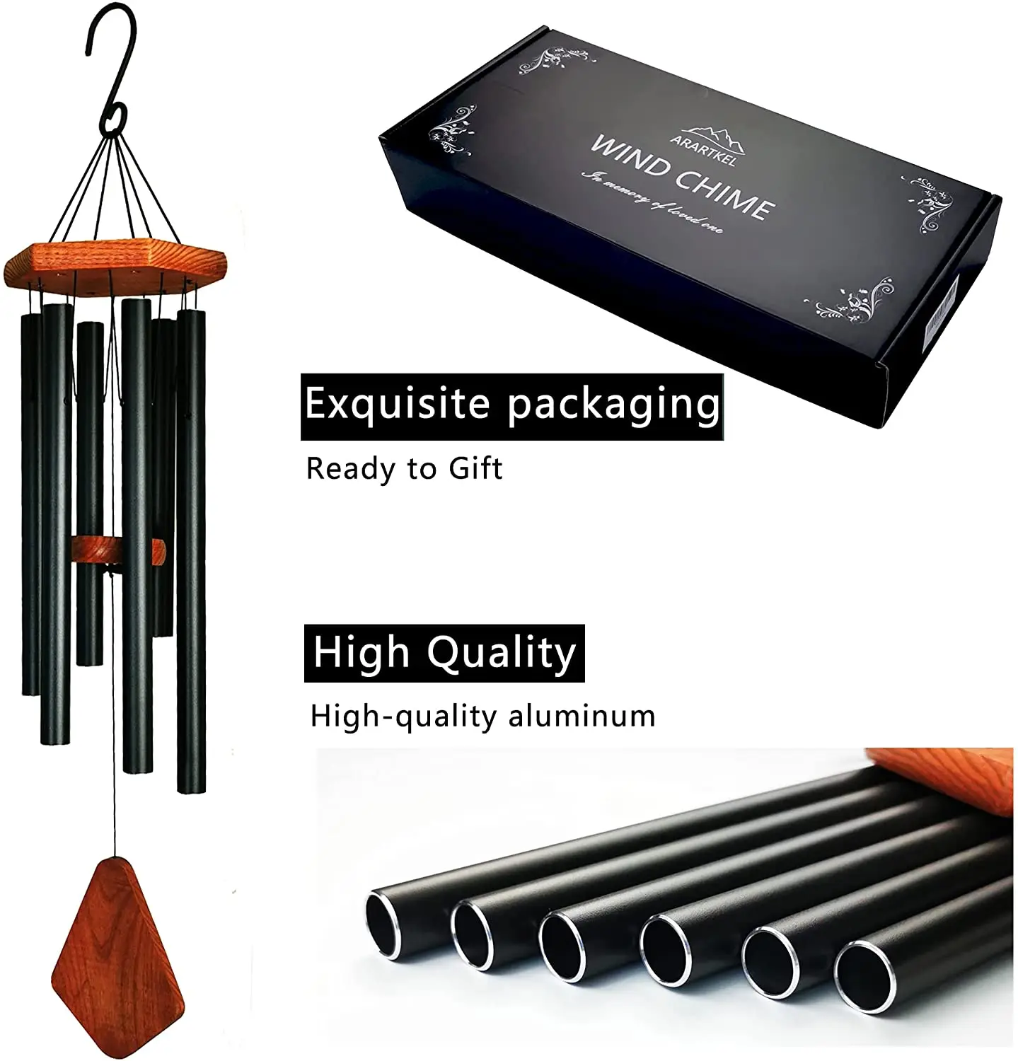 New Arrival Metal Wind Chimes Wholesale Outdoor Deep Tone Sympathy Wind Chimes Memorial