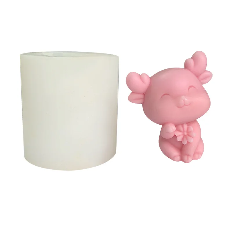 Deer Sika deer fragrance candle silicone mold diy incense plaster decoration Christmas elk candle mold