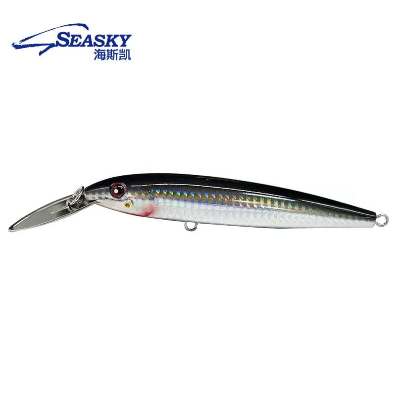 Seasky 30g big game lead hard bait sinking deep diving musky tuna stainless lip head trolling Minnow
