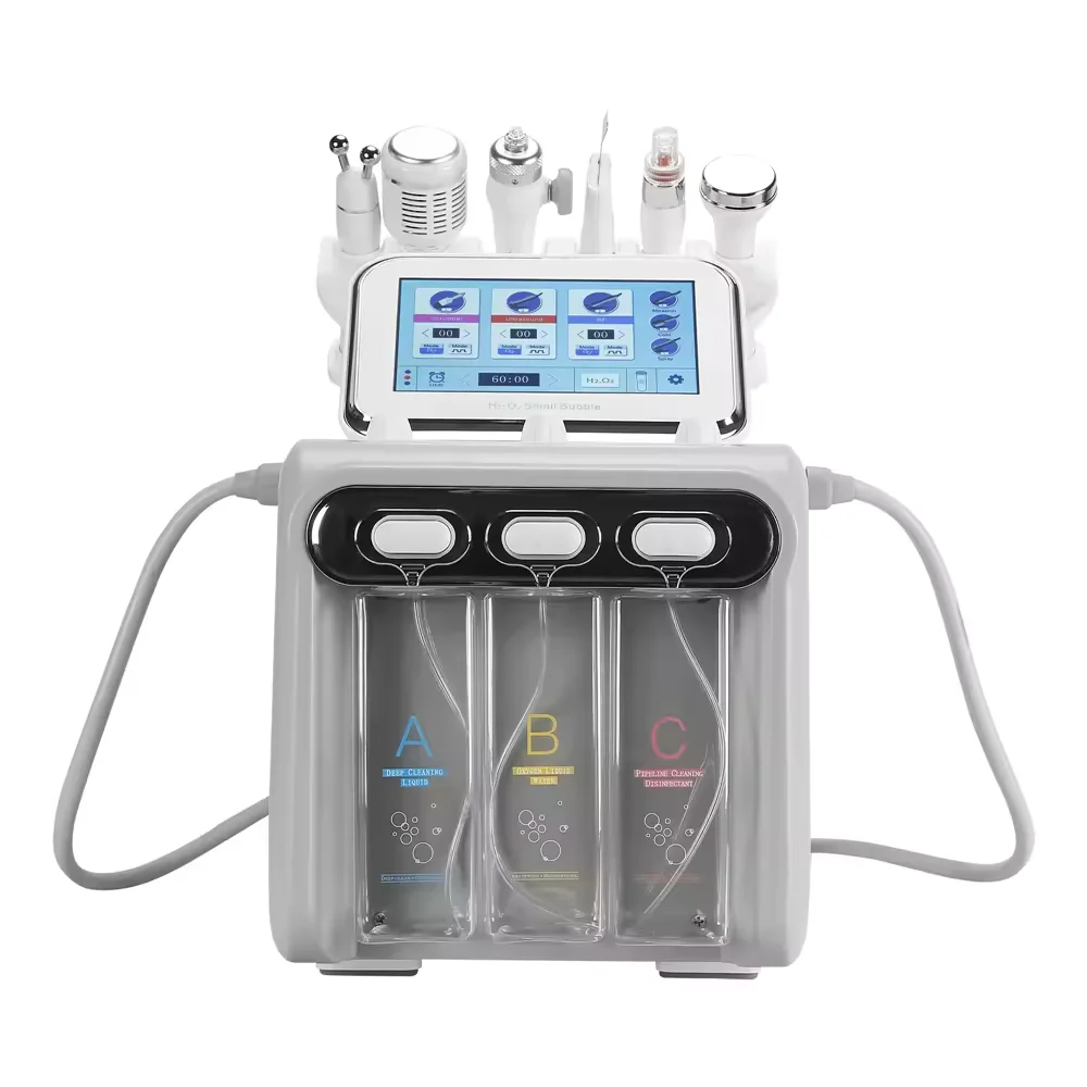 Newest Face Cleaning Vacuum Salon Essential Care Water Jet Peel Hydro Hydra 6 In 1 Hydrogen Oxygen Facial Beauty Machine