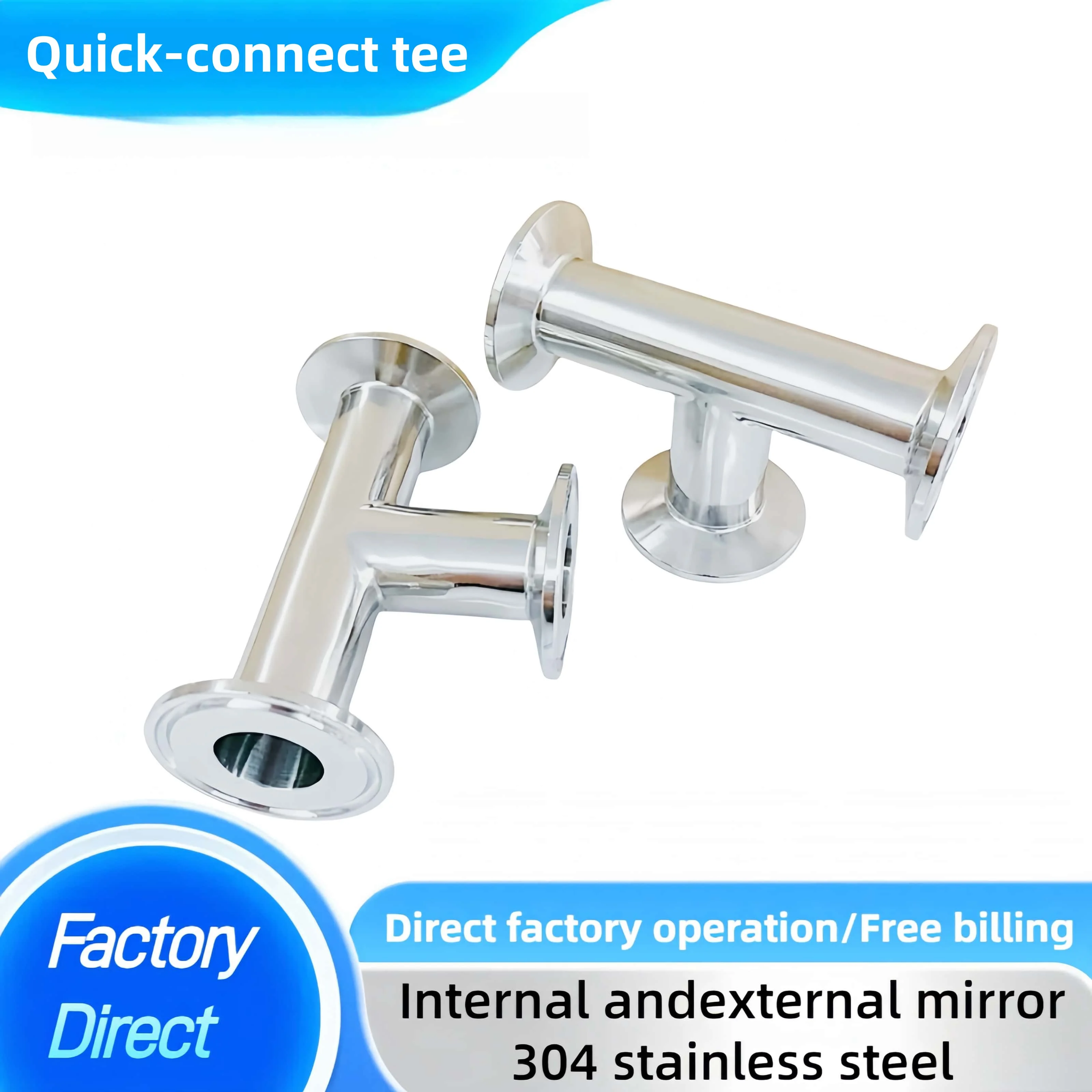 Proper Price Top Quality 304 Stainless Steel Food Grade Sanitary Pipe Clamps Branch Tee Fittings