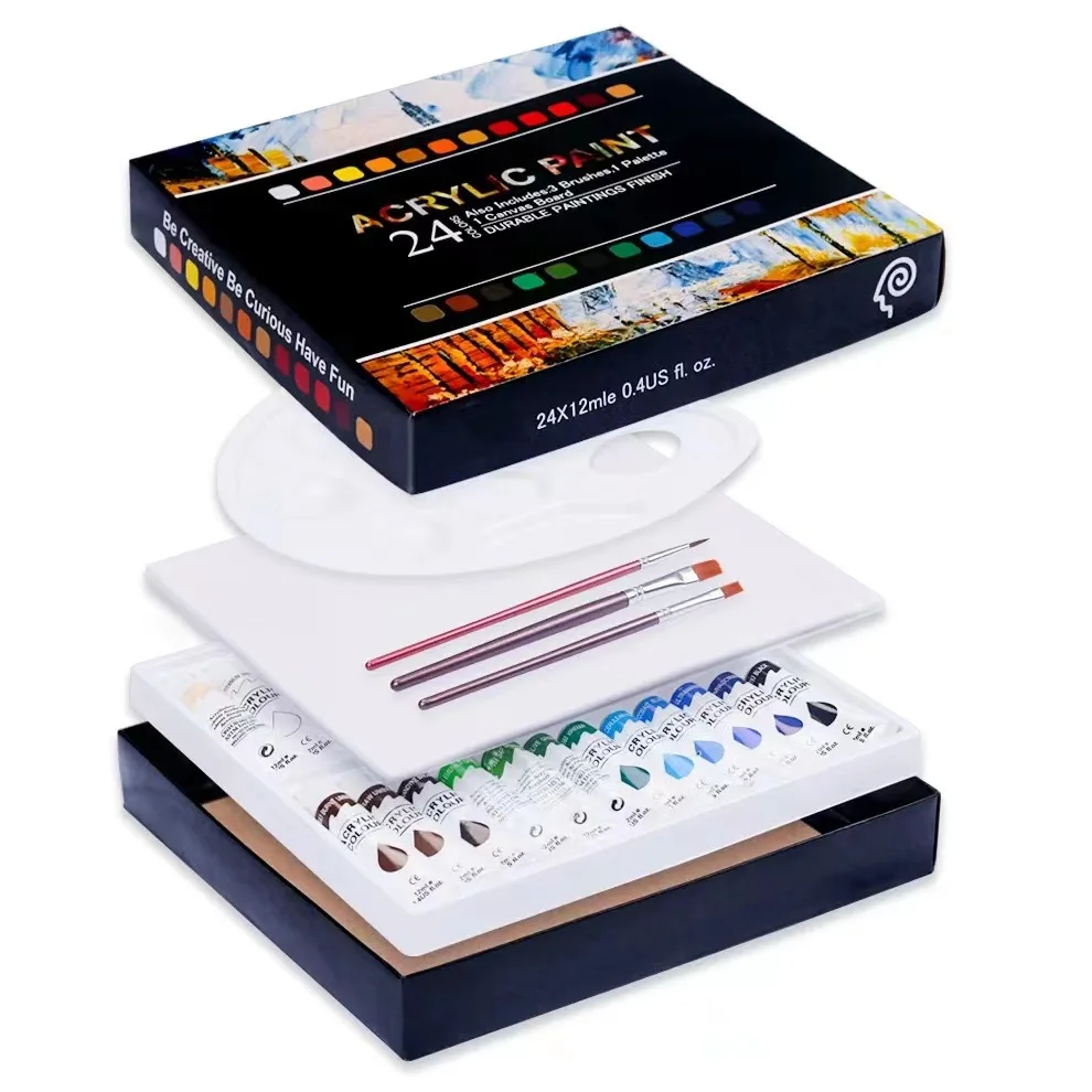 Hot sell china manufacture painting new 24 colours acrylic paint set