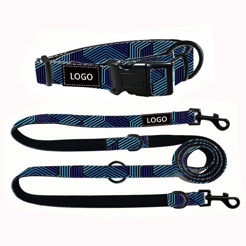 Adjustable Pattern Hands Free Dog Collar And Leash Set High Quality Tactical Pet Collars