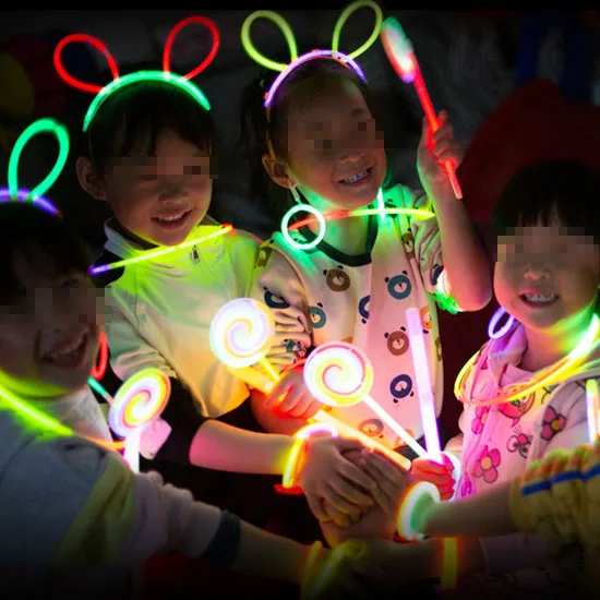 Nicro Night Luminous Connectors Rotatable in The Dark Kids Toy Neon Glow Sticks Birthday Party Supplies Windmill Spinning Candy