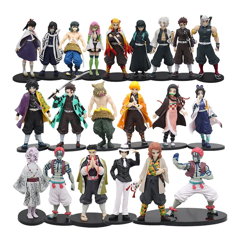 New design Demon Slayer toys anime figure Kamado Tanjirou Kamado Nezuko Agatsuma Zenitsu Hashibira Inosuk cartoon pvc figures