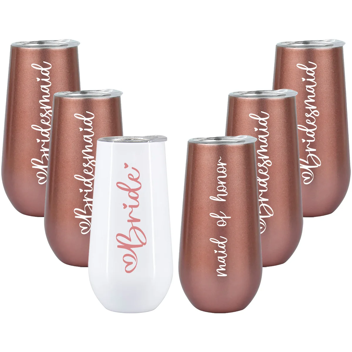 Customised Champagne Mugs  Eggshell cup Heat Transfer tumbler Cups Coffee Swig Mug Stainless Steel Flute Tumbler with Lids