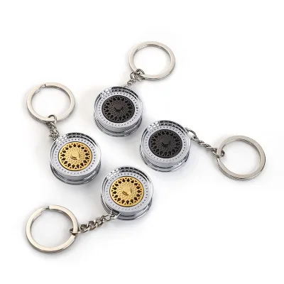 Fashion Key ring 3D Miniature BBS Wheel Rim Model Keychain Popular Creative Car Auto Metal Mini Wheel Rim Tyre Tube Key Chain