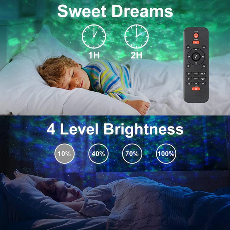 Drop Shipping Galaxy Light Projector Sunset Lamp Projector Music Speaker for Baby Bedroom Game Rooms Night Light Projector