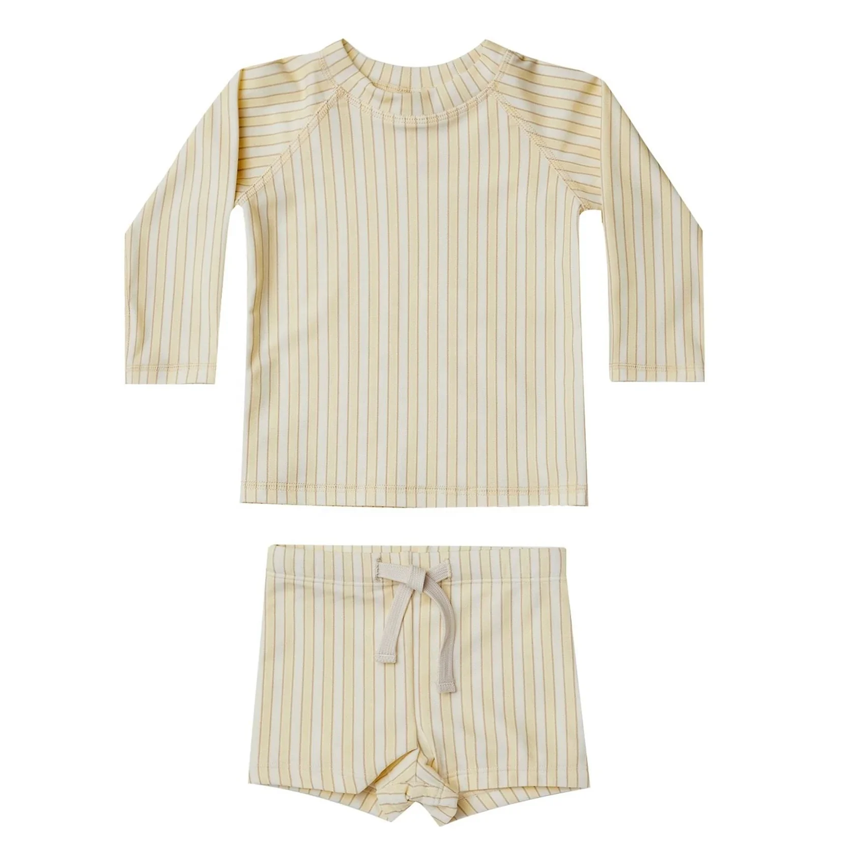 High Quality Recycled Nylon Elastane Two Piece Swimsuit Vintage All Over Print Short Set Upf 50+ Kids Swimwear