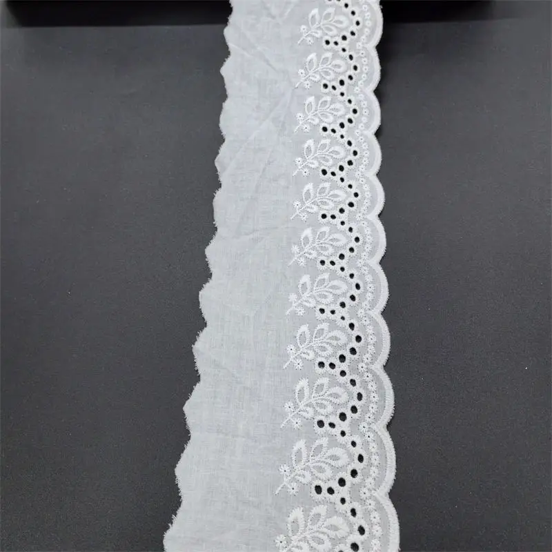 Wholesale New Arrival Fancy Cotton Embroidery Trimming Lace Fabric For Clothing Decoration