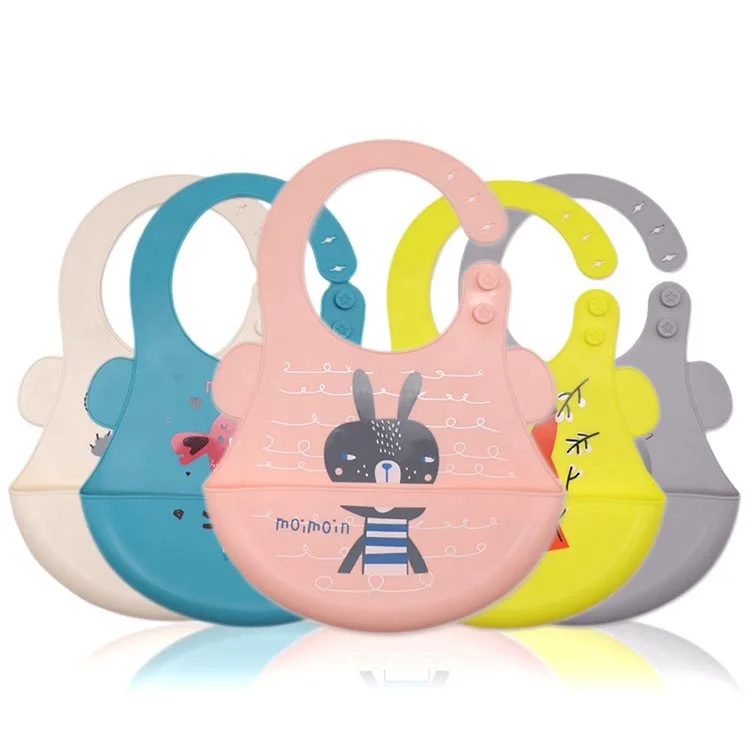 Customized Infant Babador Waterproof Productos Baby Kids Bandana Bavaglini Food Feeding Baberos Silicone Baby Bib With Catcher