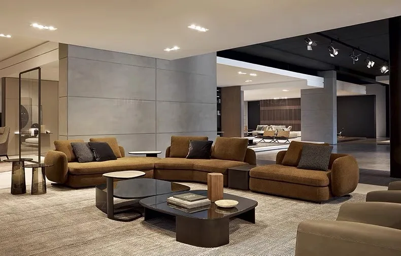 Salon Maison Living Room Furniture Saint-Germain Sofa L-shaped Curved Sectional Corner Sofa