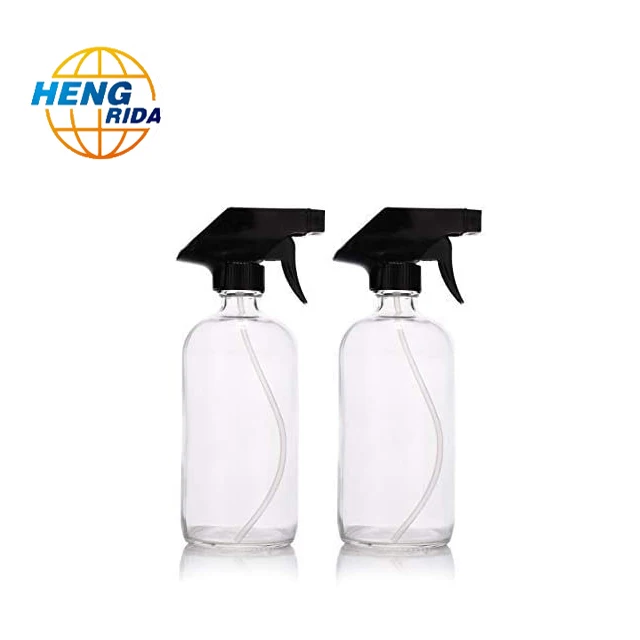 Boston Garden use pump pressure spray bottle Continuous 16oz 18 oz blue amber Clear spray glass bottle flacone 500ml vetro stock