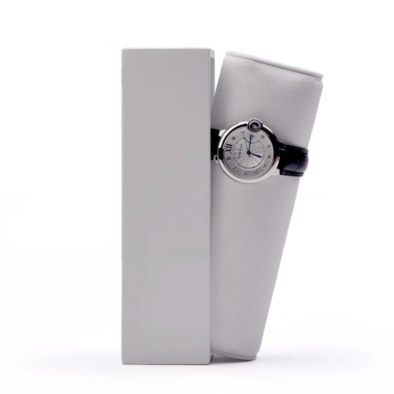 
Newest Solid wood tray white lacquer with Microfiber pillow for Watch Bracelet Bangle Storage Exhibitor Wooden display trays 