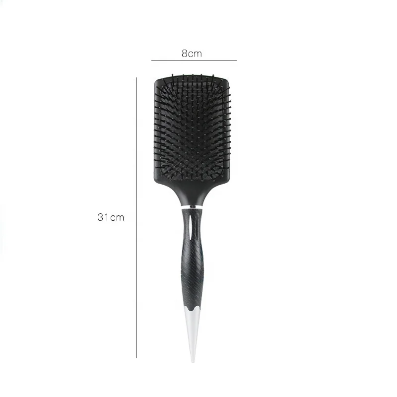 Hot selling black and white rat tail hair brush soft scalp massage anti static cushion hair brush