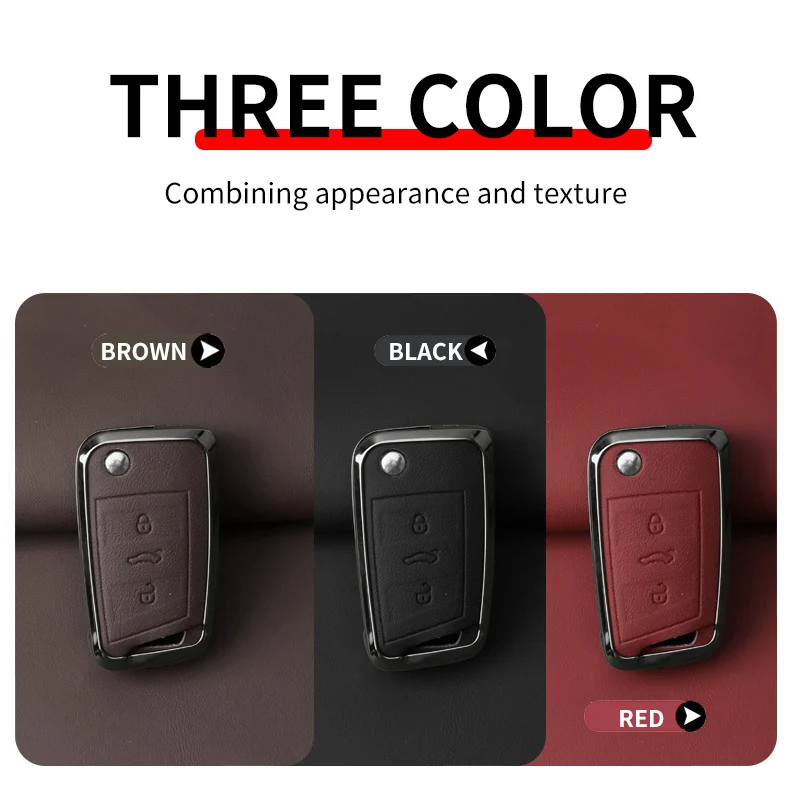 Zinc Alloy Car Key Case Cover For Volkswagen VW Golf 7 ALLTRACK MK7 Tiguan SEAT Ateca Leon FR 2 Ibiza Skoda Octavia Accessories