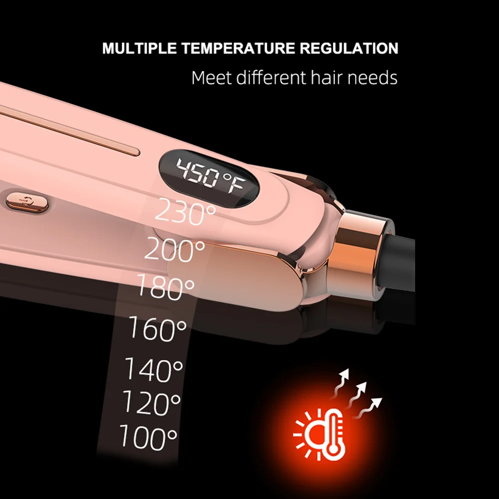 Portable Professional Hair Straightener Titanium Infrared MCH Flat Iron with Wide Plate Plancha De Cabello Straightening Hair