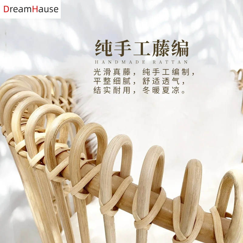 Dreamhause Nordic style full rattan crib newborn unpainted BB bed