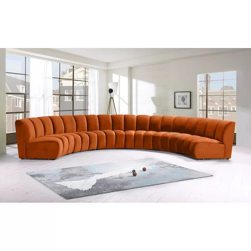 10 persons american style fabric round modular sofa