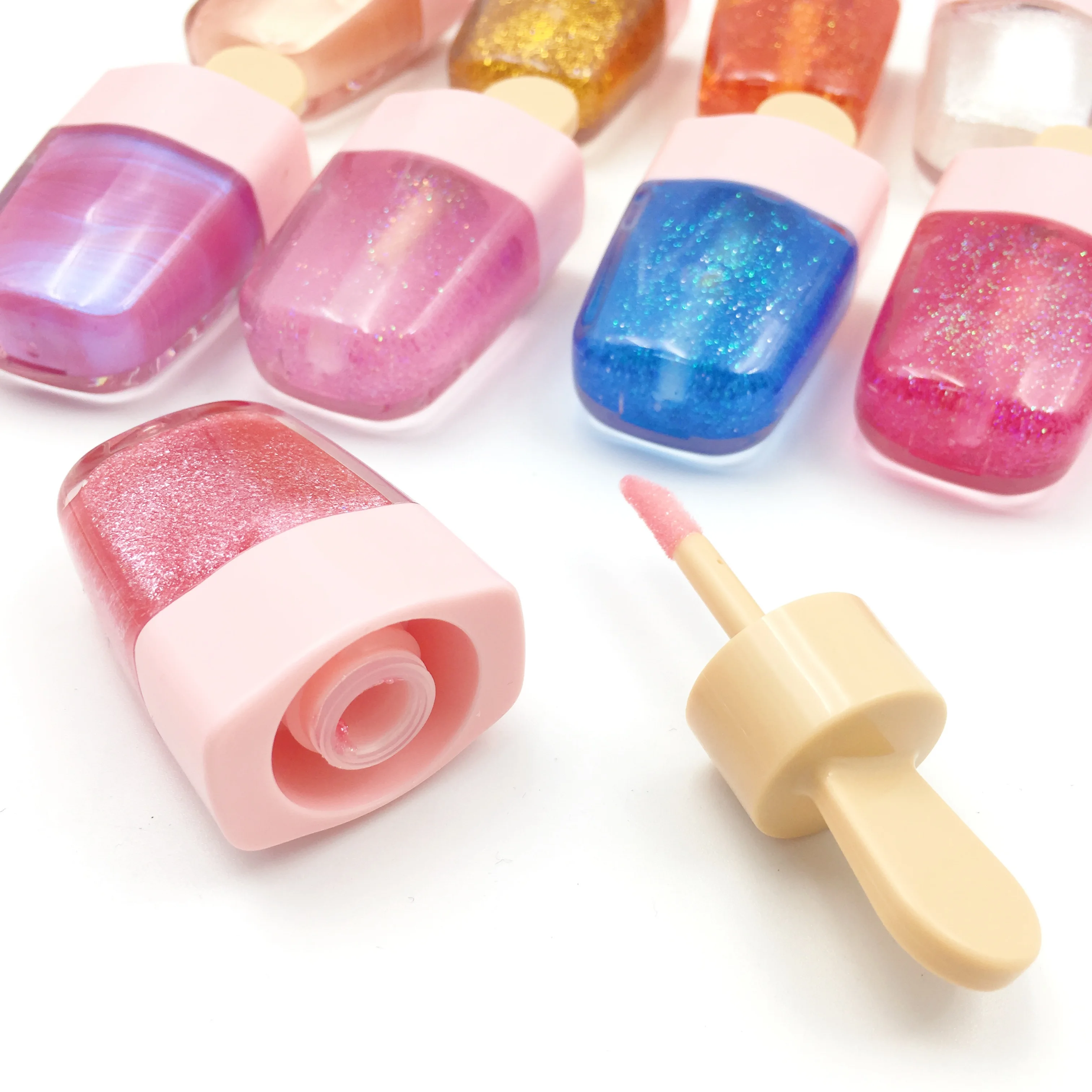 Charme красота Профессиональный Прозрачный мороженое блеск для губ трубки блеск для губ с индивидуальным логотипом