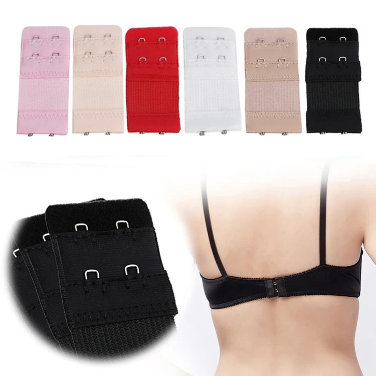 Bra Extenders Extension Elastic 2 / 3 Hooks Clip On Strap Black White Nude Beige Underwear Accessories