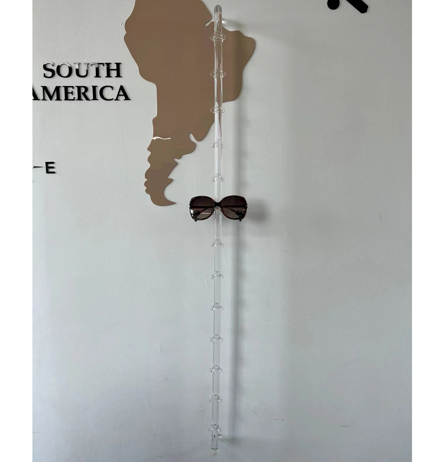wall mounted acrylic sunglasses display rods