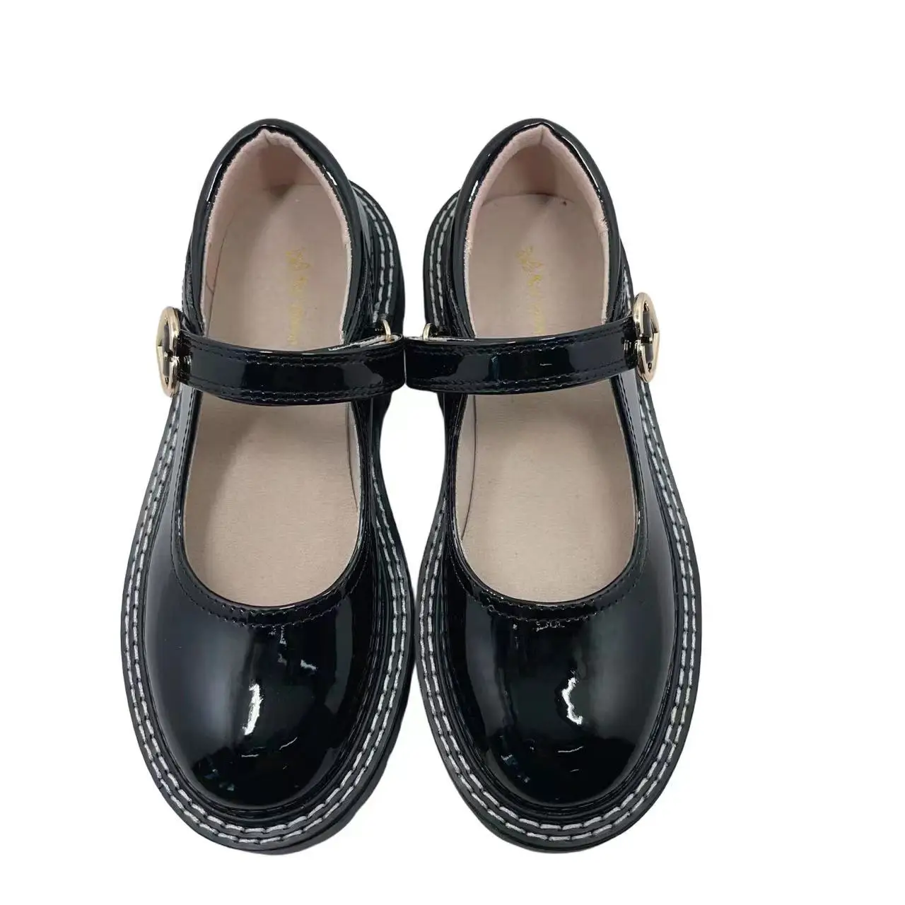 Princess School Shoes Flat For Girls Chunky Heel buckle girls  Fashion School Uniform Dress Shoes Party Performance Black