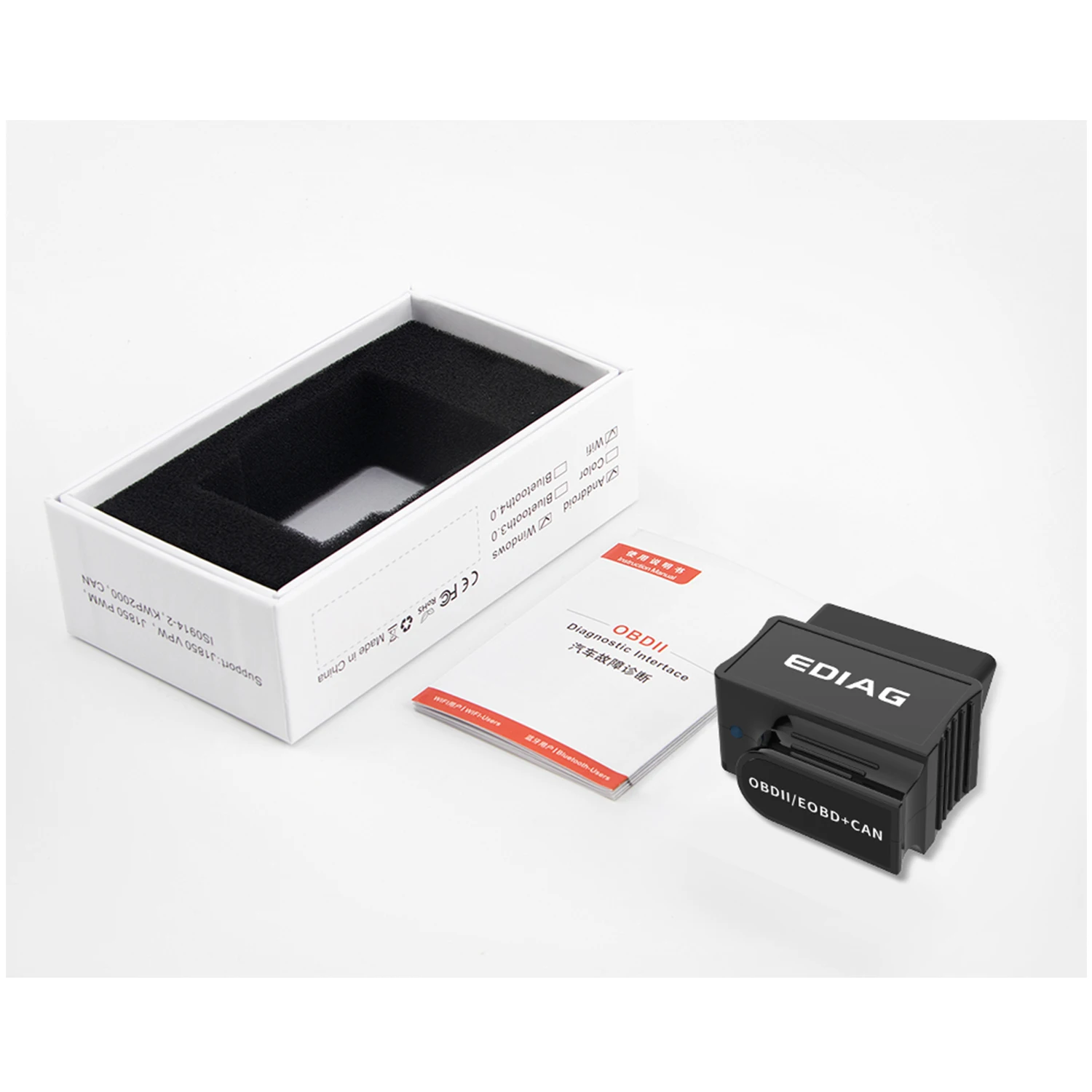 EDIAG P03 V1.5 MIni ELM327 WIFI/BT PIC18F25K80 Chip 4MHz Diagnostic Scanner Tool OBD2 Android/IOS Torque Pro ICAR2