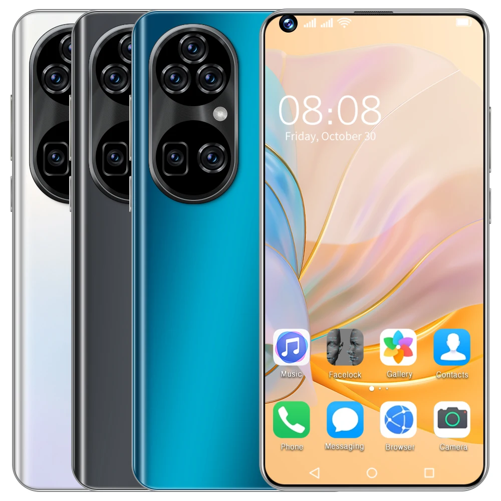  2021New Горячий Модный чехол для телефона с изображением P50 Pro + 12 Гб 512 ГБ Android сотовый телефон Dual SIM мобильный смарт-телефонов 7 3 дюймов