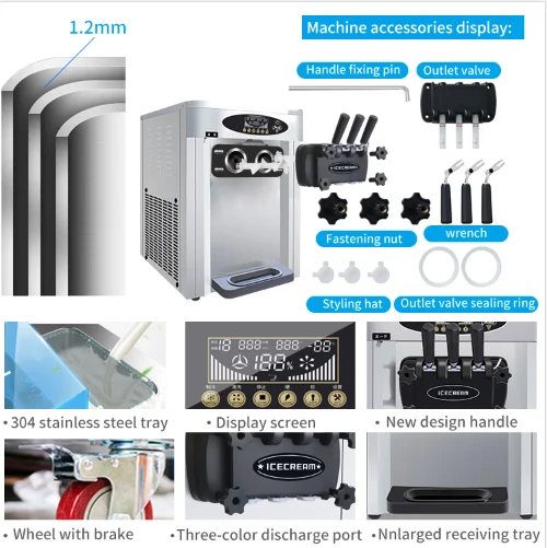 Miken GQ-25CTB three flavours ice cream CE certificate Hot sales Supplier China Factory Commercial Ice Cream Machine making