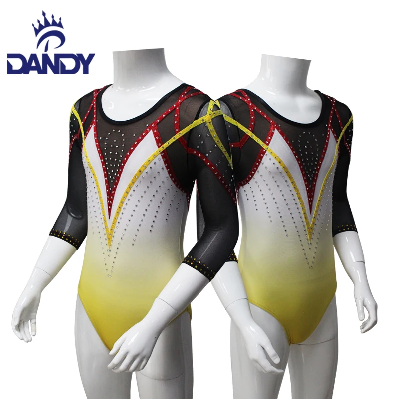 Professional Custom Performance Leotard Kids Sleeveless Sublimation Gymnastics Costumes Women Nude Dancewear Gymnastics Girls