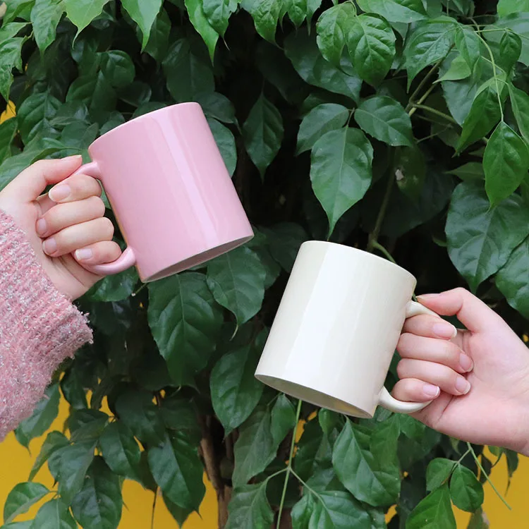 A Grade 11 oz Sublimation Blank Yellow/Pink Ceramic Mug/ Coffee Mug For Promotion Custom Gifts