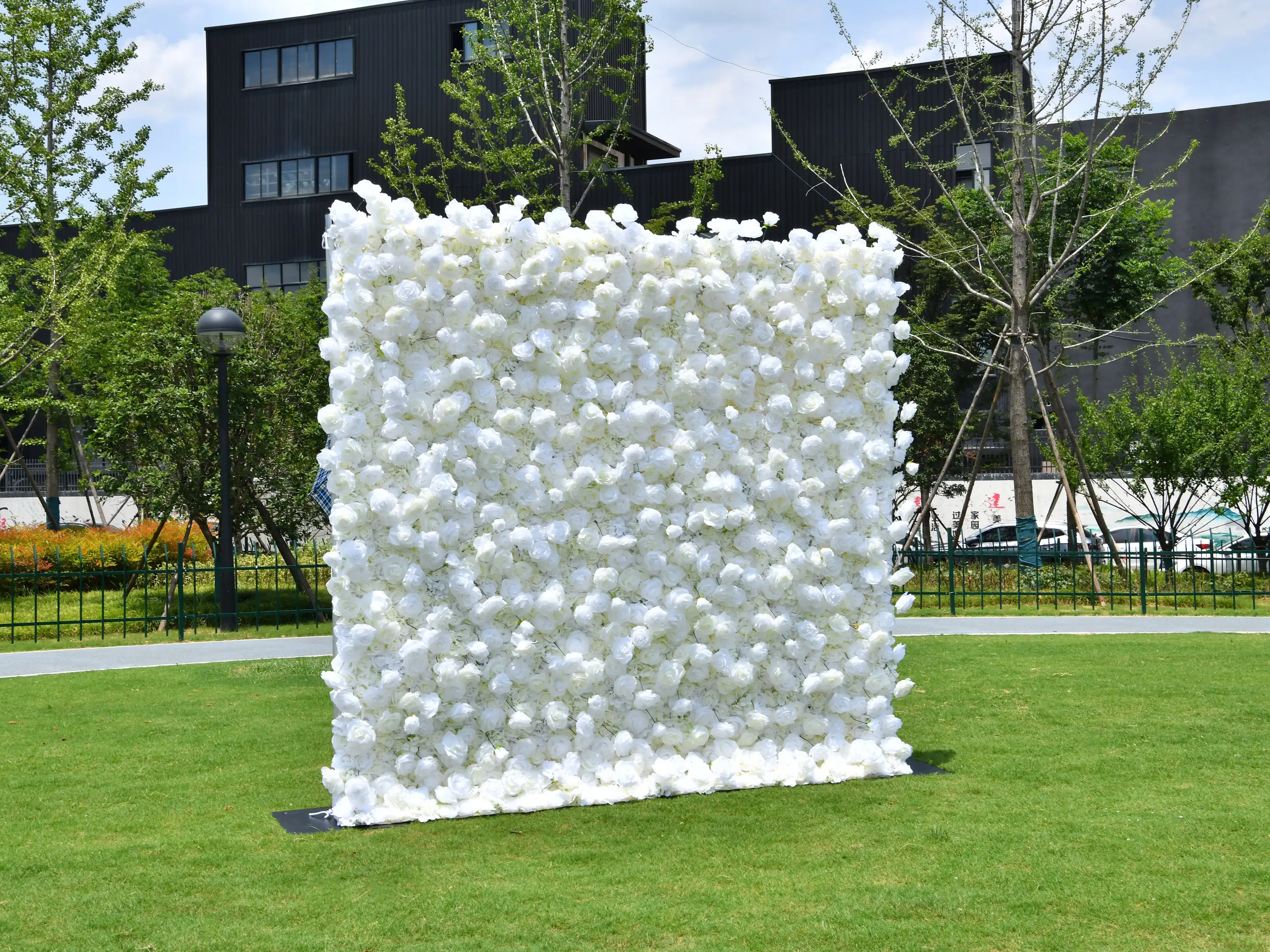 Factory Supplied to ETSY Hot White Rose Artificial Flower Wall Panel Home Shop Floral Wall Decor Photo Wedding Party Backdrop