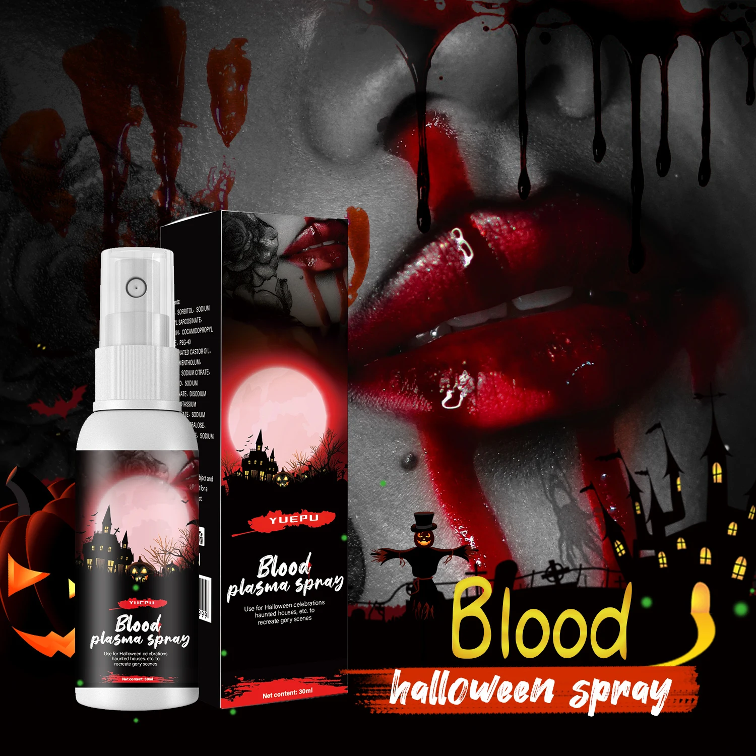 Special Product  Makeup Art Movie Spray Blood Splatter Theatrical Liquid  Artificial Blood Spray For Halloween