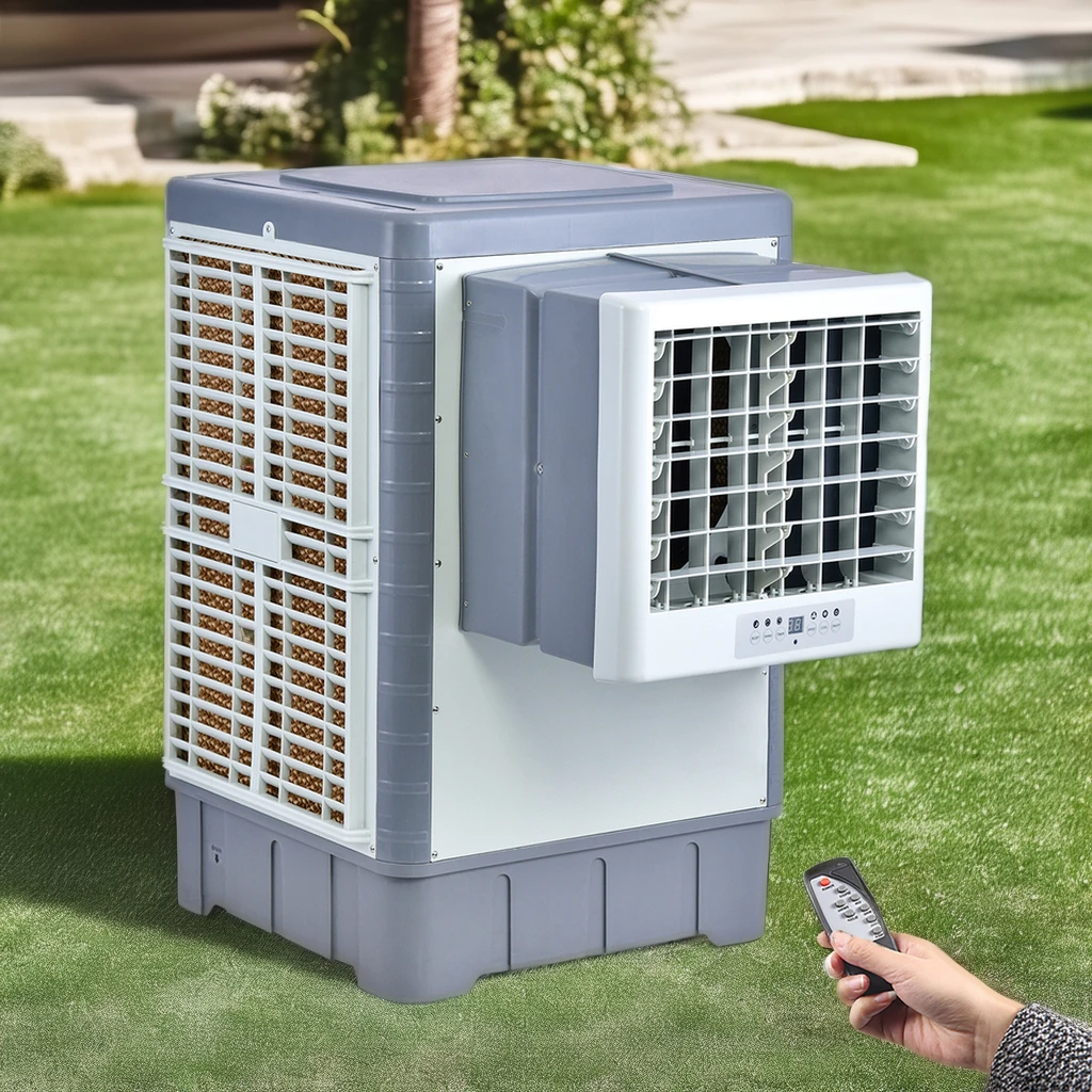 remote 10000m3/h airflow window desert air coolers evaporative industrial air coolers wall mounted evaporative cooler