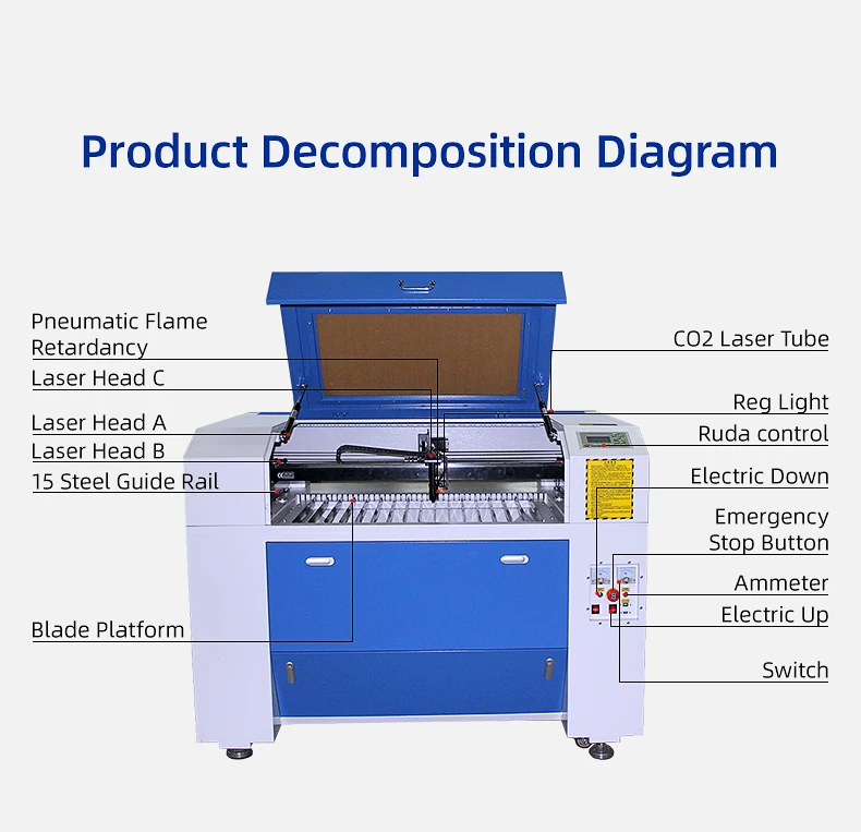 Diaotu 6090 CO2 Laser Cutting for Wood Leather Acrylic Fabric Cutting Machine Cutter Machine