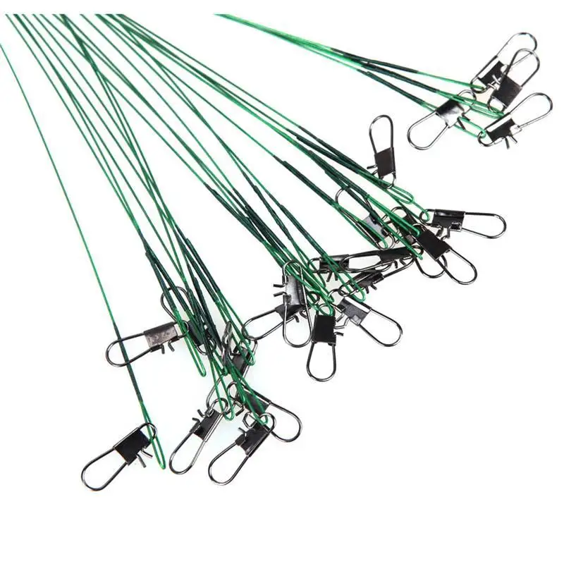 60pcs/72pcs/100pcs Anti Bite Steel Fishing Line Steel Wire Leader With Swivel Fishing Accessory Lead Core Fishing Wire
