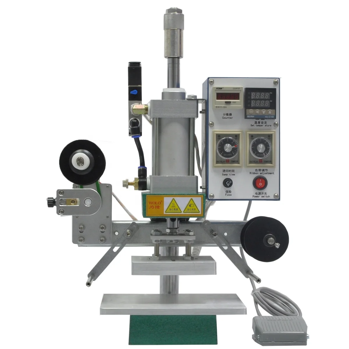 Automatic Pneumatic Hot Stamping Foil Embossing Machine  Leather Paper Wood Machine Heat Press Machine for Greeting card
