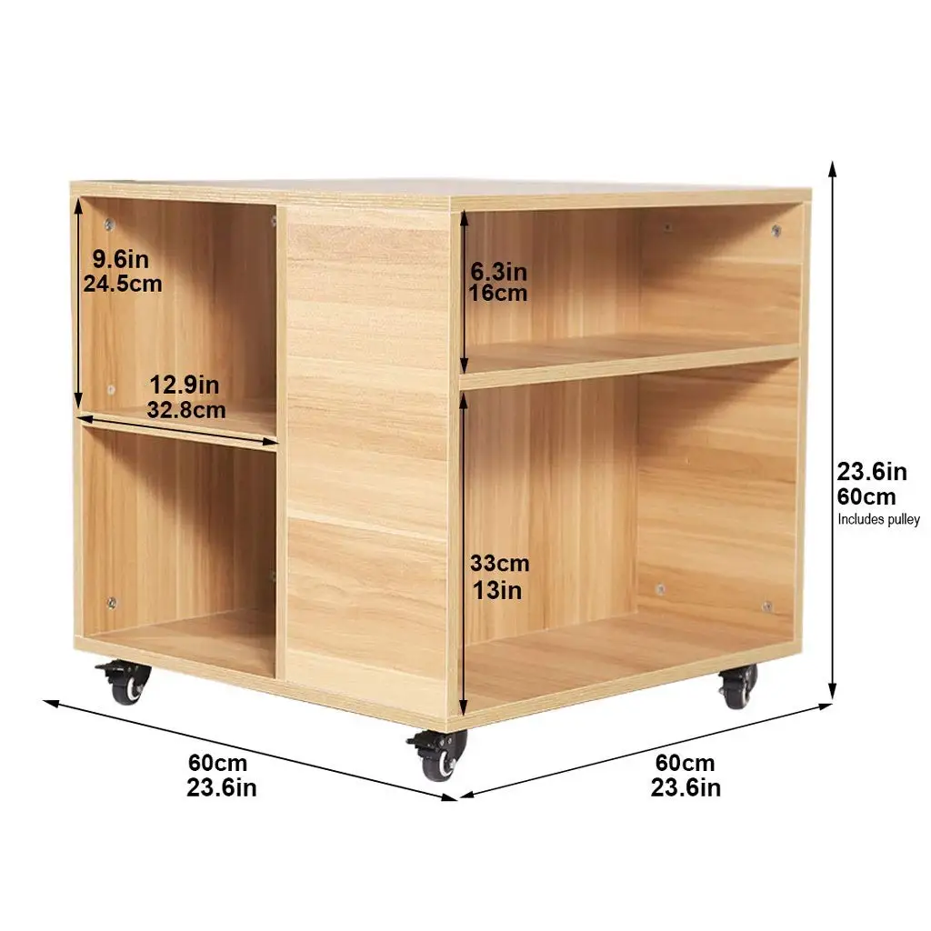 Office Printer Shelf Stand Mobility Wooden Work Cart Office Furniture Accessories Office Filing Cabinet