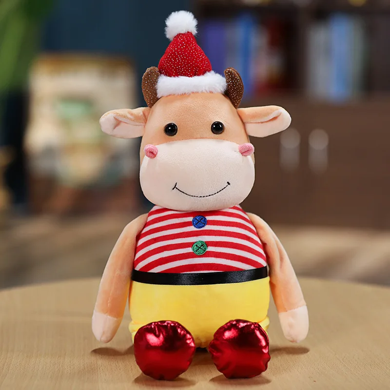 Лидер продаж 2022 мягкая плюшевая корова игрушка для детей рождественский подарок мягкое животное талисман игрушка-животное