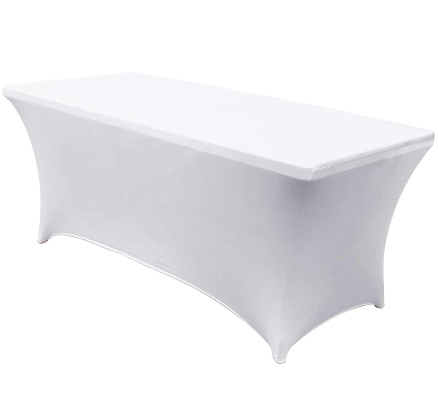 rectangle custom print logo polyester fitted 6ft stretch banquet table cover spandex table cloth for wedding party