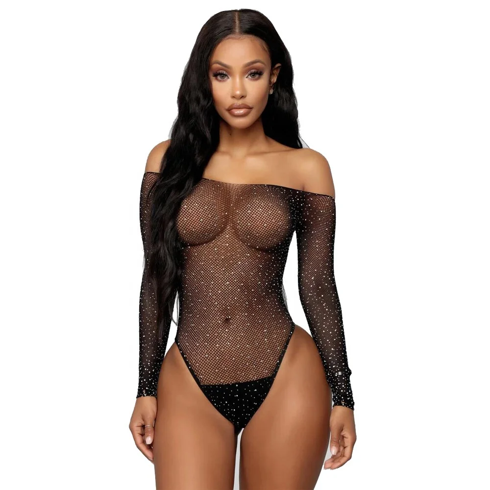 Net Hollow Sexy Erotic Jumpsuit Temptation Underwear European and American Sexy Body Suit Erotic Clothes Sexy Lingerie
