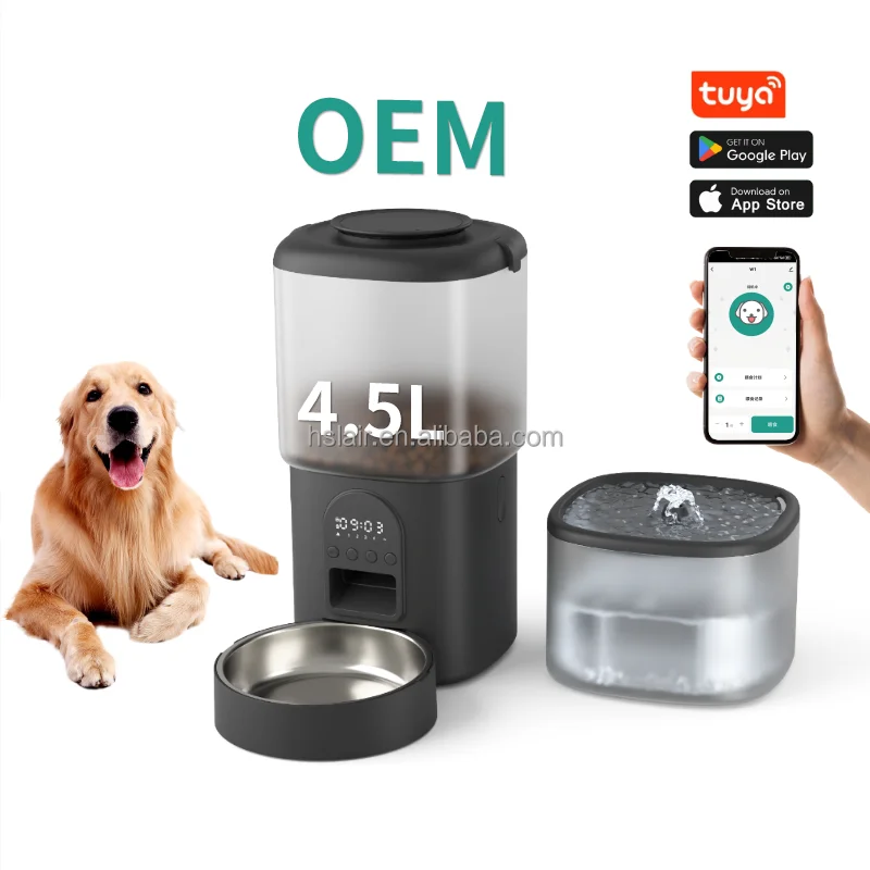 2 in 1 Smart Food and Water Feeder Camera Intelligent Electric Dog Cat Fountain Dispenser Wifi Automatic Pet