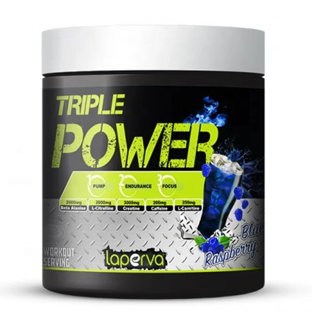 
LAPERVA Triple Power Pre-Workout food supplements powder Anti-Fatigue and to enhance physical performance (Blue Raspberry) 